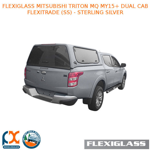 FLEXIGLASS MITSUBISHI TRITON MQ MY15+ DUAL CAB FLEXITRADE SLIDING WINDOW X 1 / LIFT UP WINDOOR X 1 (SS) - STERLING SILVER