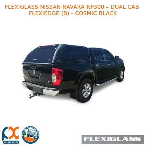 FLEXIGLASS NISSAN NAVARA NP300 - DUAL CAB FLEXIEDGE LIFT UP WINDOOR X 2 (B) - COSMIC BLACK
