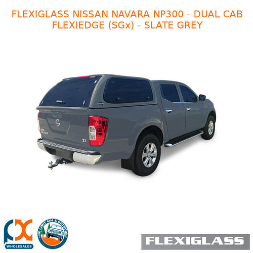 FLEXIGLASS NISSAN NAVARA NP300 - DUAL CAB FLEXIEDGE LIFT UP WINDOOR X 2 (SGX) - SLATE GREY