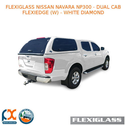 FLEXIGLASS NISSAN NAVARA NP300 - DUAL CAB FLEXIEDGE LIFT UP WINDOOR X 2 (W) - WHITE DIAMOND