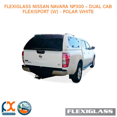 FLEXIGLASS NISSAN NAVARA NP300 - DUAL CAB FLEXISPORT LIFT UP WINDOOR X 2 (W) - POLAR WHITE