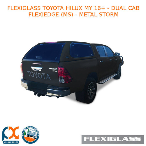 FLEXIGLASS TOYOTA HILUX MY 16+ - DUAL CAB FLEXIEDGE LIFT UP WINDOOR X 2 (MS) - METAL STORM