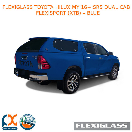 FLEXIGLASS TOYOTA HILUX MY 16+ SR5 DUAL CAB FLEXISPORT LIFT UP WINDOOR X 2 (XTB) – BLUE