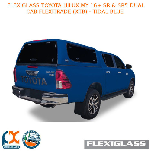 FLEXIGLASS TOYOTA HILUX MY 16+ SR & SR5 DUAL CAB FLEXITRADE LIFT UP WINDOOR X 2 (XTB) - TIDAL BLUE 