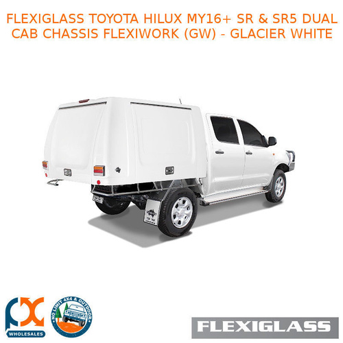 FLEXIGLASS TOYOTA HILUX MY16+ SR & SR5 DUAL CAB CHASSIS FLEXIWORK FRONT, REAR & SIDE WINDOWS (GW) - GLACIER WHITE