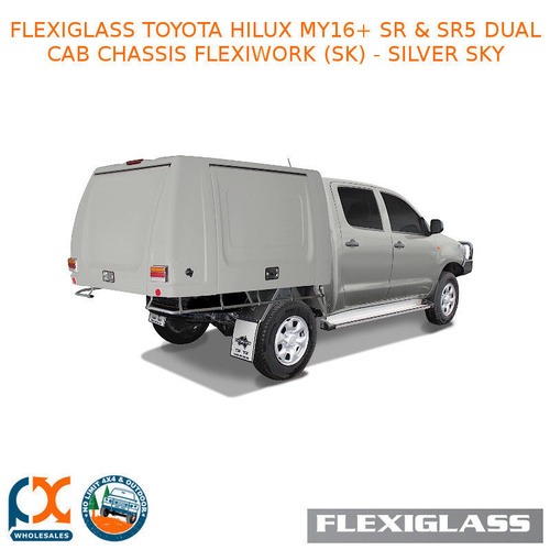 FLEXIGLASS TOYOTA HILUX MY16+ SR & SR5 DUAL CAB CHASSIS FLEXIWORK FRONT, REAR & SIDE WINDOWS (SK) - SILVER SKY