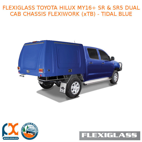 FLEXIGLASS TOYOTA HILUX MY16+ SR & SR5 DUAL CAB CHASSIS FLEXIWORK FRONT, REAR & SIDE WINDOWS (XTB) - TIDAL BLUE