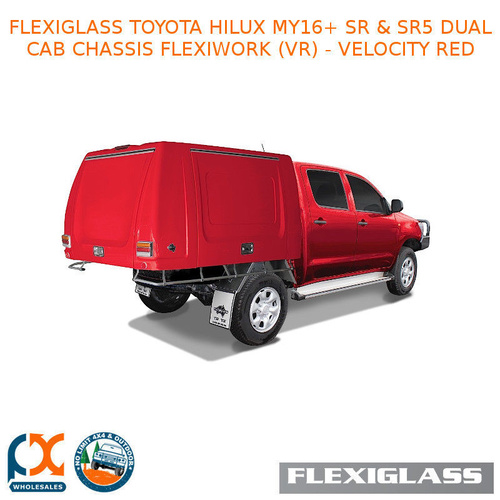 FLEXIGLASS TOYOTA HILUX MY16+ SR & SR5 DUAL CAB CHASSIS FLEXIWORK FRONT & REAR WINDOWS (VR) - VELOCITY RED