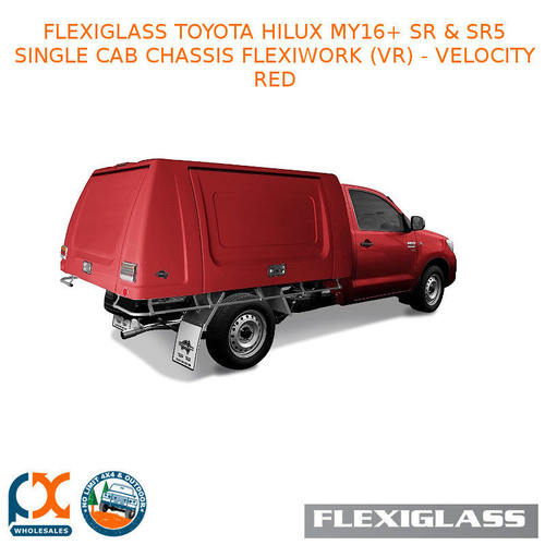 FLEXIGLASS TOYOTA HILUX MY16+ SR & SR5 SINGLE CAB CHASSIS FLEXIWORK FRONT, REAR & SIDE WINDOWS (VR) - VELOCITY RED