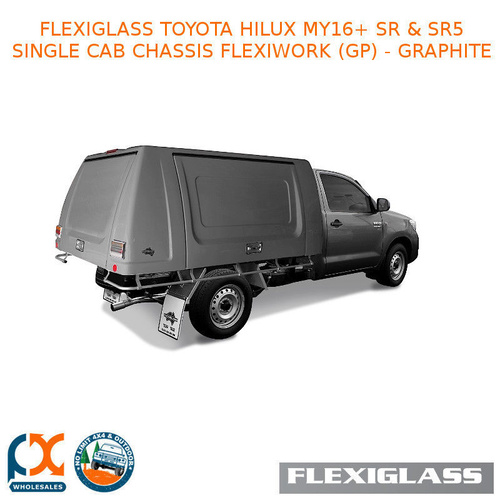 FLEXIGLASS TOYOTA HILUX MY16+ SR & SR5 SINGLE CAB CHASSIS FLEXIWORK FRONT & REAR WINDOWS (GP) - GRAPHITE