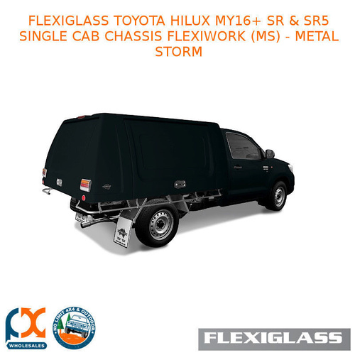 FLEXIGLASS TOYOTA HILUX MY16+ SR & SR5 SINGLE CAB CHASSIS FLEXIWORK FRONT & REAR WINDOWS (MS) - METAL STORM