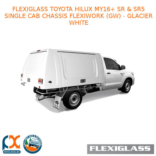 FLEXIGLASS TOYOTA HILUX MY16+ SR & SR5 SINGLE CAB CHASSIS FLEXIWORK NO WINDOWS (GW) - GLACIER WHITE