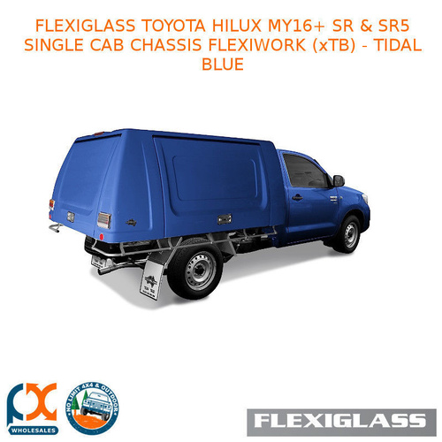 FLEXIGLASS TOYOTA HILUX MY16+ SR & SR5 SINGLE CAB CHASSIS FLEXIWORK NO WINDOWS (XTB) - TIDAL BLUE
