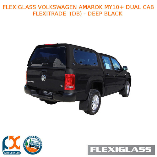 FLEXIGLASS VOLKSWAGEN AMAROK MY10+ DUAL CAB FLEXITRADE SLIDING WINDOWS X 2 (DB) - DEEP BLACK