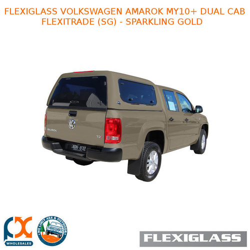 FLEXIGLASS VOLKSWAGEN AMAROK MY10+ DUAL CAB FLEXITRADE SLIDING WINDOW X 1 / LIFT UP WINDOOR X 1 (SG) - SPARKLING GOLD