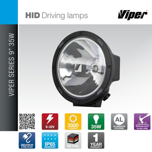 ROADVISION 7" HID 50W SPREAD BEAM ROUND DRIVING LAMP HID 9-32V