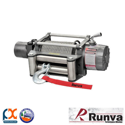 RUNVA 12000lb HYDRAULIC HWX12000 12V WITH GALVANISED STEEL CABLE