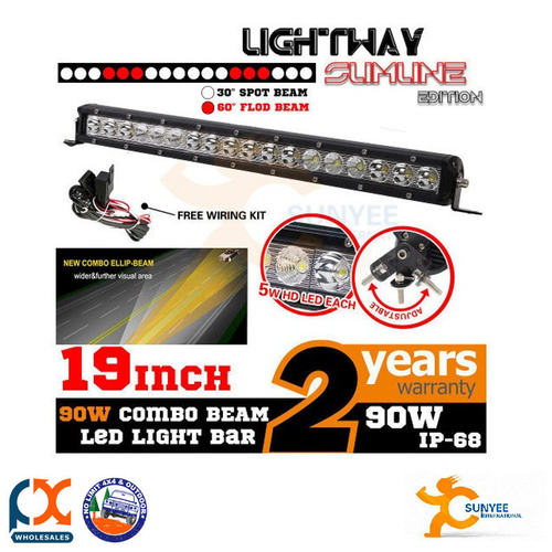 SUNYEE LITEWAY 19INCH 90W LED LIGHT BAR FLOOD SPOT ELLIP