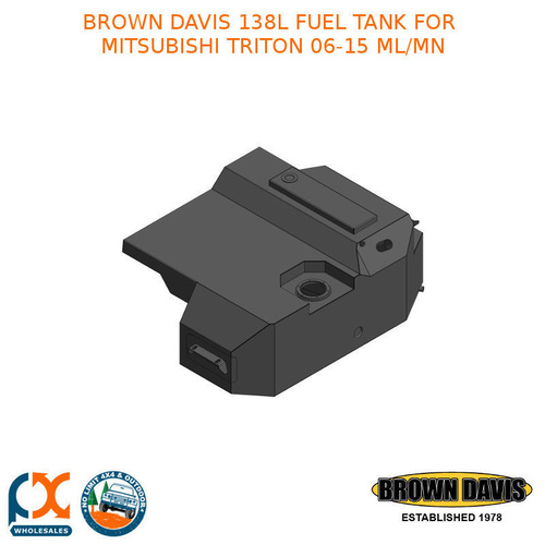BROWN DAVIS 138L FUEL TANK FOR FITS MITSUBISHI TRITON MQ (15-PRESENT) - MT15R1