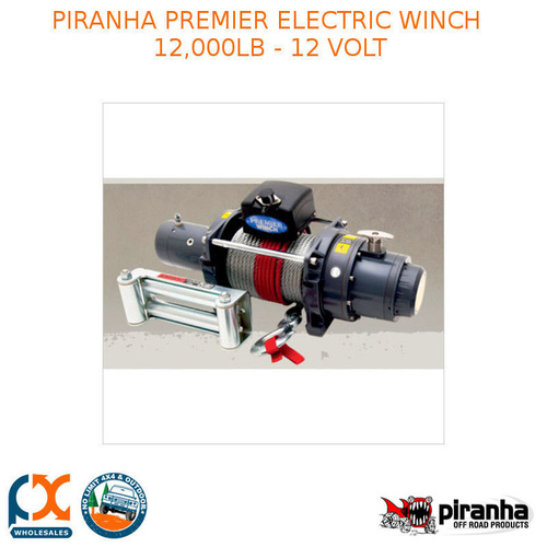 PIRANHA PREMIER ELECTRIC WINCH 12,000LB - 12 VOLT