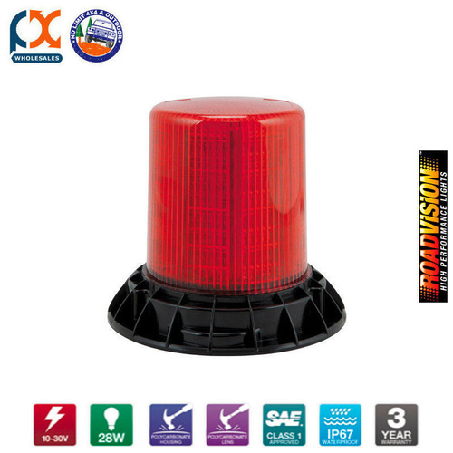 RB155R LED BEACON ROTATING REVOLVER RED FIXED