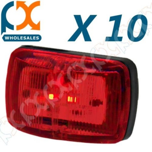 10 X WHITEVISION LED RED SIDE MARKER LIGHT RM62RLED CARAVAN TRAILER