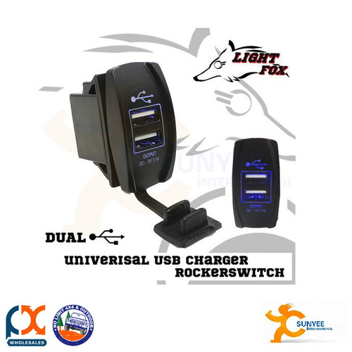 SUNYEE DUAL USB CAR CHARGER CARLING ROCKER SWITCH 