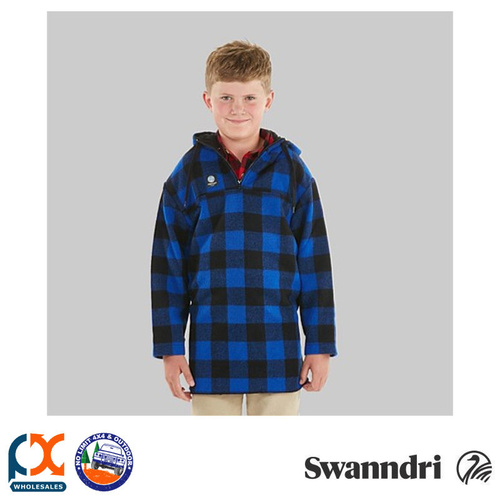 SWANNDRI KID'S BRIXTON WOOL BUSHSHIRT [Colour: Blue/Black Check] [Size: 2]