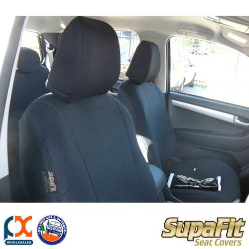 SUPAFIT CANVAS/DENIM DRIVER & PASSENGER SEAT COVER FITS ISUZU D-MAX SX SC 