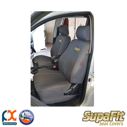 SUPAFIT CANVAS/DENIM DRIVER&PASSENGER SEAT COVERS FITS TOYOTA HILUX SINGLE CAB