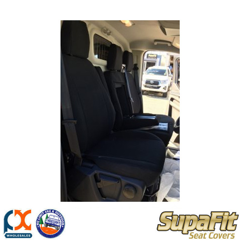 SUPAFIT CANVAS/DENIM  DRIVER & PASSENGER SEAT COVER FITS FORD TRANSIT DUAL CAB