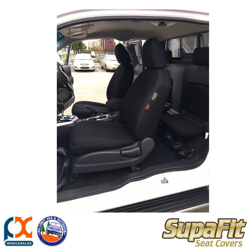 SUPAFIT CANVAS/DENIM FRONT & REAR SEAT COVERS FITS NISSAN NAVARA NP300 EXTRA CAB