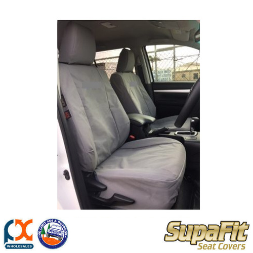SUPAFIT CANVAS/DENIM FRONT&REAR BENCH SEAT COVERS FITS TOYOTA HILUX DC WORKMATE