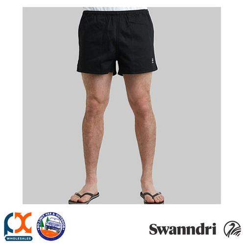 SWANNDRI MEN'S COTTON RUGBY SHORT [Colour: Black] [Size: 82]