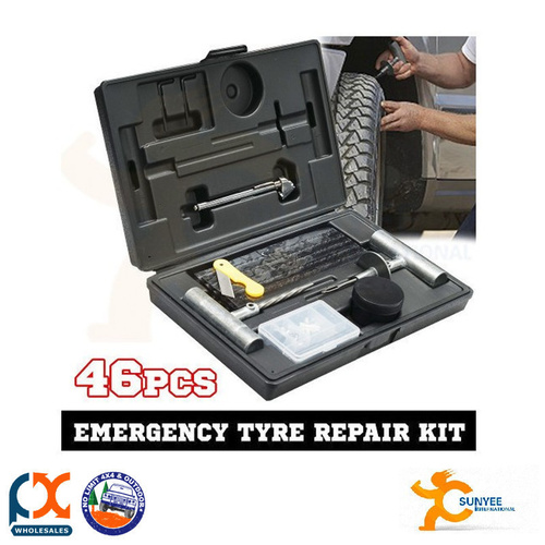 SUNYEE 46PCS TYRE PUNCTURE REPAIR RECOVERY KIT HEAVY DUTY 