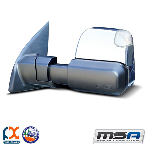 MSA 4X4 TOWING MIRROR (CHROME HEATED ELECTRIC INDICATORS) FITS FORD EVEREST 15-C