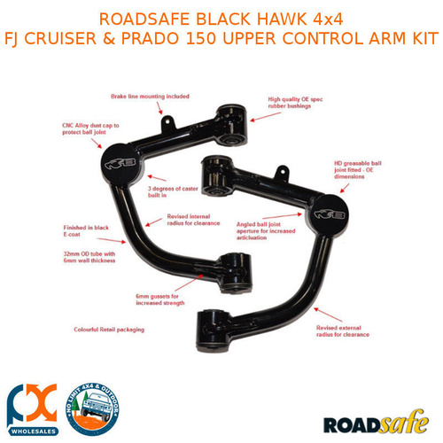 ROADSAFE BLACK HAWK 4x4 - FJ CRUISER & PRADO 150 UPPER CONTROL ARM KIT
