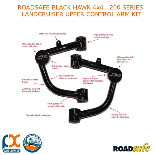 ROADSAFE BLACK HAWK 4x4 - 200 SERIES LANDCRUISER UPPER CONTROL ARM KIT