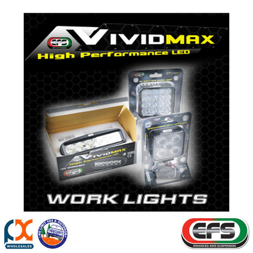 EFS VIVIDMAX HIGH PERFORMANCE LED 4" SQUARE 24W LED WORK LIGHT 