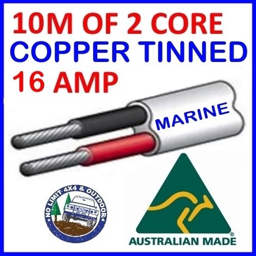 10M OF 2 CORE 3MM WIRE MARINE TINNED COPPER TRAILER CABLE BOAT 12V TWIN METRES